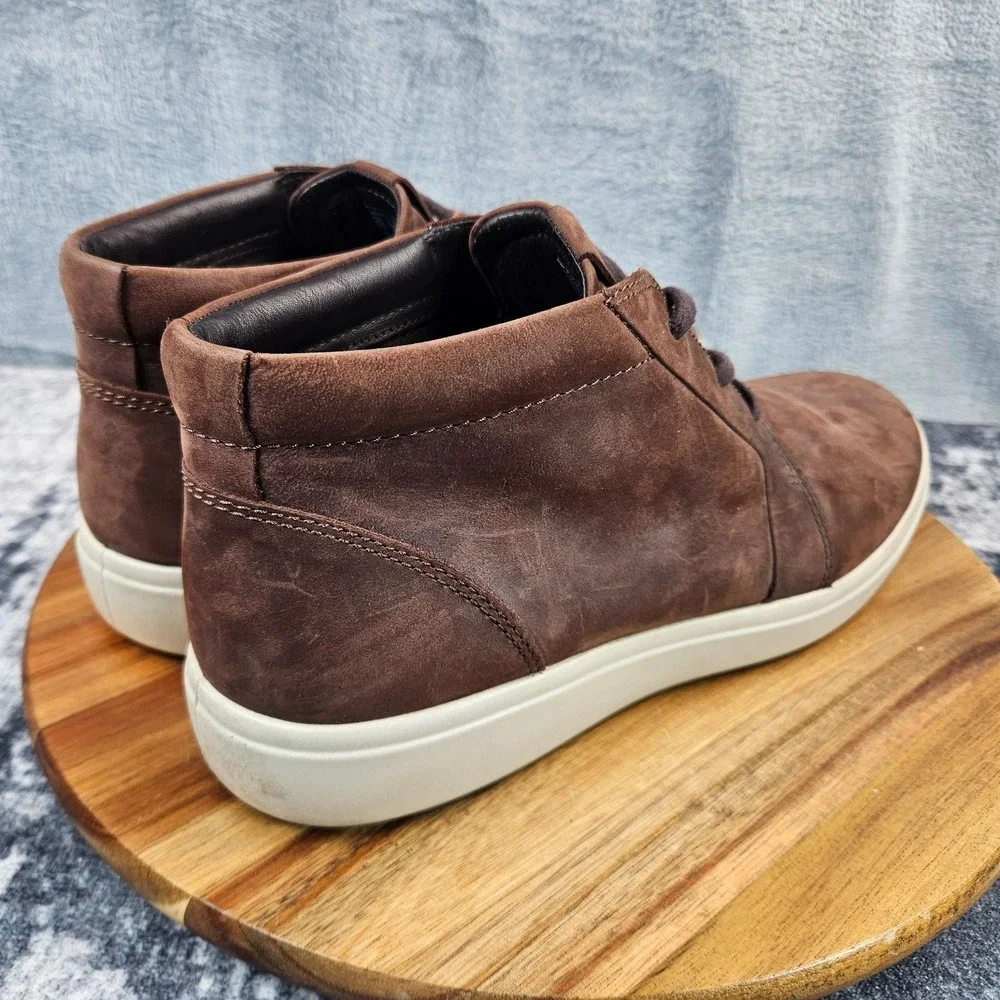 Ecco Soft 7 Chukka Boots Mens 10 Brown Leather Ankle Casual Shoes Sneakers